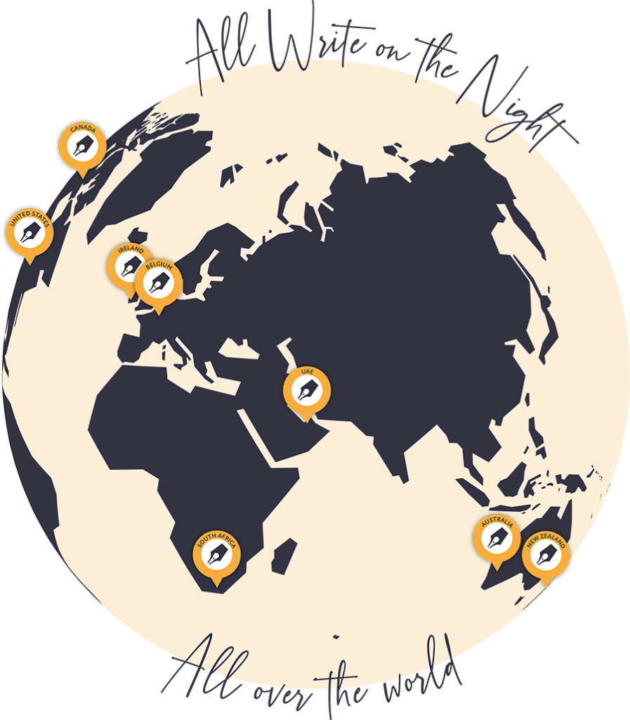 All Write On The Night is a global servive: from the United States to Australia to the United Kingdom